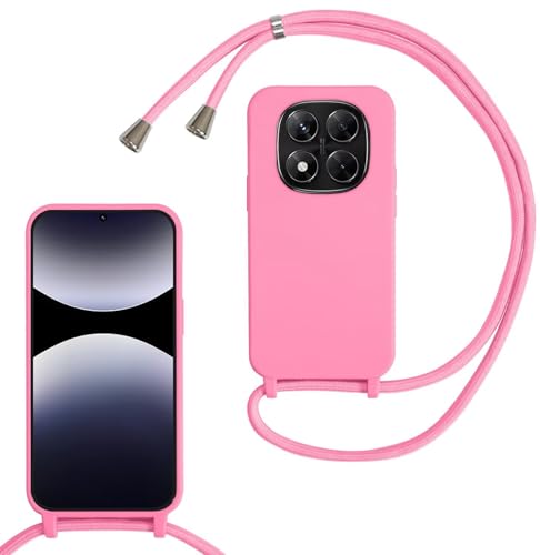 SLWYF Kompatibel mit Xiaomi Redmi Note 14 Pro 5G/Note 14 Pro Plus Hülle, Handykette Hülle Silikon Seil Necklace Handyhülle mit Kordel Tasche TPU Bumper Schutzhülle für Xiaomi Redmi Note 14 Pro 4G -Rot von SLWYF