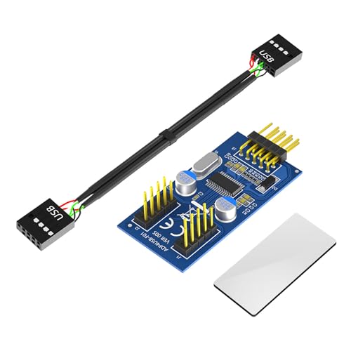 Motherboards 9-poliger USB-Header-Splitter, Buchse 1 auf 2 Buchsen, Verlängerungskabel, Adapter, Desktop, 9-polig, USB 2.0, HUBs Anschlüsse Motherboards 9-poliger USB-Header-Splitter, Buchse 1 auf 2 Buchsen, Verlängerungskabel, Adapter, Desktop, 9-polig, USB 2.0, HUBs Anschlüsse von SLXLYH