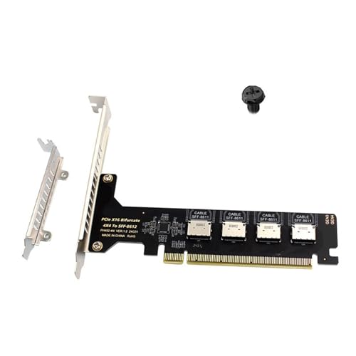 PCIe X16 auf 4 Port SFF 8612 SFF 8611 Adapter Erweiterungskarte für Motherboards Festplatten Grafikkarte PCIe X16 auf 4 Port SFF 8612 SFF 8611 Adapter Erweiterungskarte für Motherboards Festplatten Grafikkarte von SLXLYH