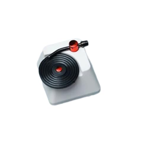 SLXLYH Handgefertigte Edelstahl-Tastenkappen, Vinyl-Schallplatten-Tastenkappe für mechanische 3D-Tastaturen, individuelle Tastenkappe (weiß) von SLXLYH