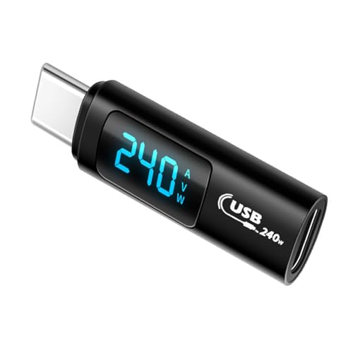 SLXLYH Leistungsmessgerät Typ C Stecker auf Buchse, LED-Anzeige, Tasche, 240 W, Typ-C-Adapter, Powermeter-Tester für verschiedene Geräte SLXLYH Leistungsmessgerät Typ C Stecker auf Buchse, LED-Anzeige, Tasche, 240 W, Typ-C-Adapter, Powermeter-Tester für verschiedene Geräte von SLXLYH
