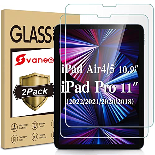 SLYTF Schutzfolie kompatibel für iPad Air 4 /Air 5 10,9 Zoll/iPad Pro 11 Zoll (2022/2021/2020/2018) [9H Härte, Blasenfrei, Kratzfest] HD Klar Glas Displayschutzfolie von SLYTF