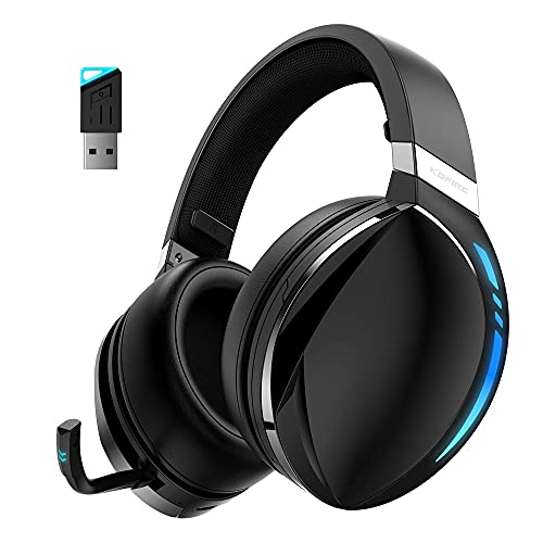 SLuB Gaming Headset, 3.5 mm kabelgebundenes Gaming Headset, faltbares kabelloses Bluetooth Headset, Surround-Sound, HD Mikrofon, Keine Verzögerungsrate, Bunte LED Lichter, geeignet für PC/PS5/PS4 von SLuB