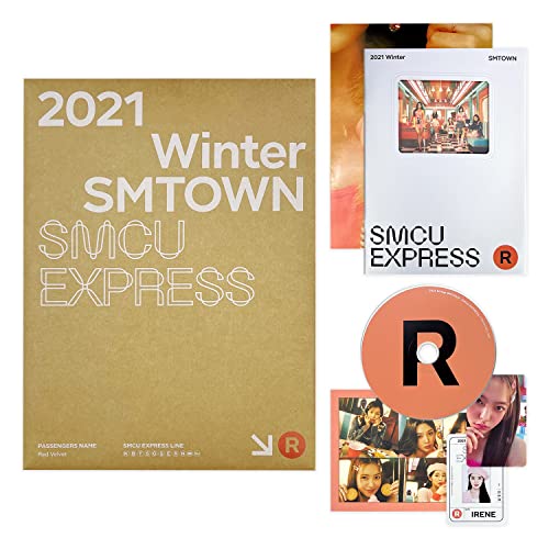 2021 Winter SMTOWN : SMCU EXPRESS (Red Velvet) Booklet + Folded Poster + CD-R + Postcard + Pass Card + Photo Card + 2 Pin Button Badges + 4 Extra Photocards von SM Ent.