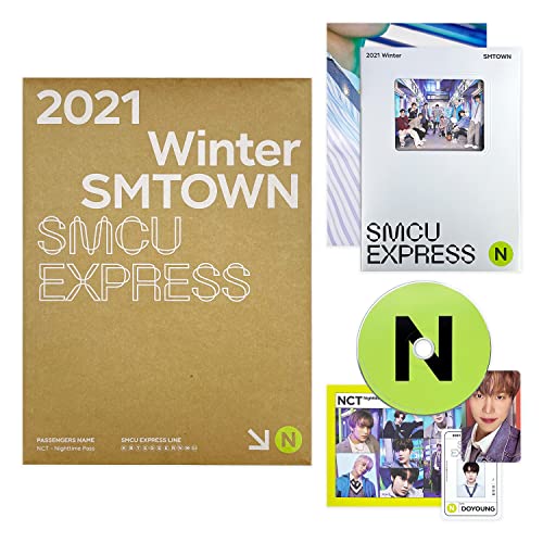 NCT - 2021 Winter SMTOWN : SMCU EXPRESS (NCT - Nighttime Pass Ver.) Booklet + Folded Poster + CD-R + Postcard + Pass Card + Photo Card + 1 Printed Hand Pocket Mirror + 4 Extra Photocards von SM Ent.