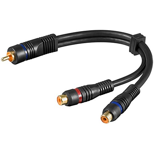 SM-PC®, 0,2m Audio-Video-Kabel Adapter Cinch 1 x Cinchstecker auf 2 x Cinchkupplung #097 von SM-PC