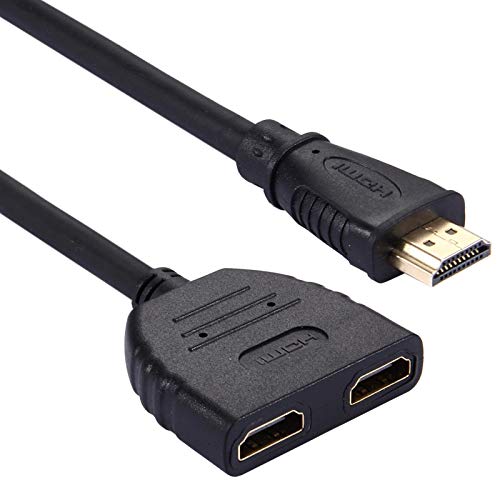 SM-PC®, 0,3m HDMI 1.4 Splitter 2fach Kabel Adapter vergoldet HD 1080p #103 von SM-PC