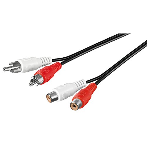 SM-PC®, 10m Audio Cinch Kabel Verlängerung 2xStecker auf 2xBuchse Rot/Weiß #040 von SM-PC