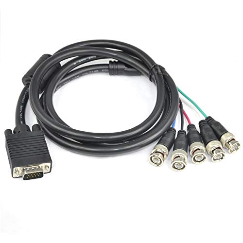 SM-PC®, 2m VGA BNC Kabel, 5X BNC Stecker an 15pol HD Stecker #092 von SM-PC