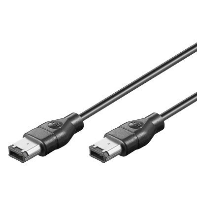 SM-PC®, FireWire+ Kabel Firewirekabel (6-polig Stecker auf 6-polig Stecker) 1m schwarz #007 von SM-PC