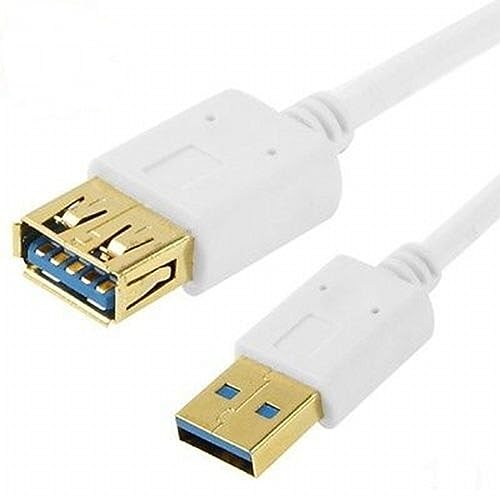 SM-PC® 1m USB 3.0 Verlängerung Kabel vergoldete Stecker Buchse weiß #396 von SM-PC