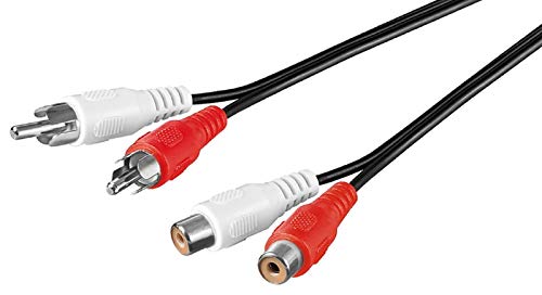 SM-PC® 2,5m Cinch-Kabel (2xStecker -> 2xBuchse) Audio Stereo Verlängerungskabel #139 von SM-PC