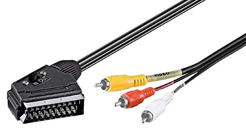 SM-PC® 2m Scartkabel auf 2X Audio Cinch + 1x Video Cinch #462 von SM-PC