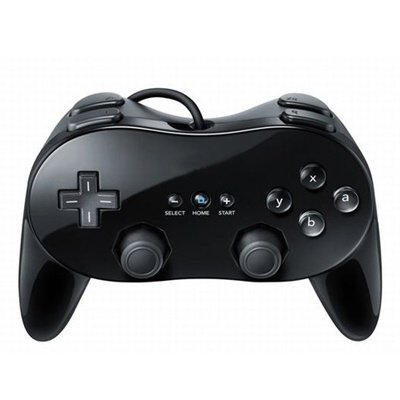 SM-PC® Classic Game Controller Pro Pad kompatibel zu Nintendo Wii Games schwarz #022 von SM-PC