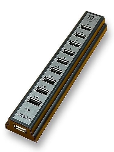 SM-PC® USB 2.0 10-Port Hub mit Netzteil Verteiler Anschluss #628 von SM-PC