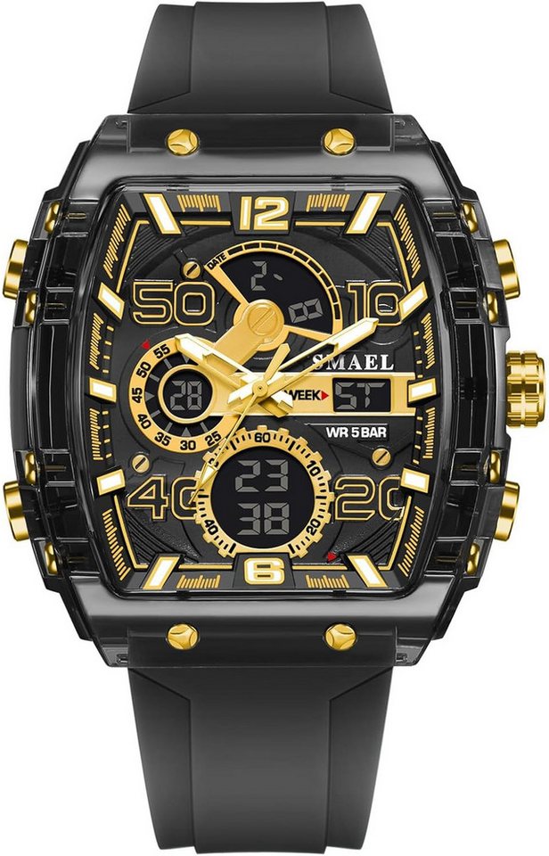SMAEL Analoge & digitale Chronograph Herrenuhr wasserdicht-Stoppuhrfunktion Watch, Militärische Herren-Sportuhr mit stoßfestem Gehäuse SMAEL Analoge & digitale Chronograph Herrenuhr wasserdicht-Stoppuhrfunktion Watch, Militärische Herren-Sportuhr mit stoßfestem Gehäuse von SMAEL