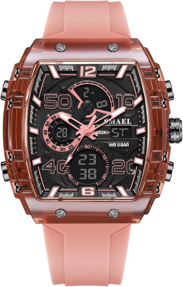 SMAEL Analoge & digitale Chronograph Herrenuhr wasserdicht-Stoppuhrfunktion Watch, Militärische Herren-Sportuhr mit stoßfestem Gehäuse von SMAEL