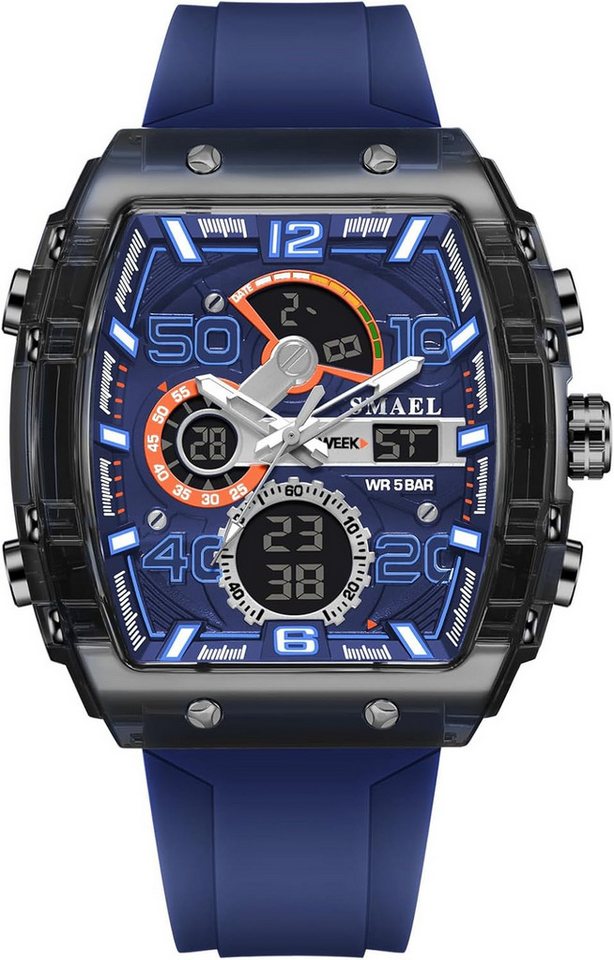 SMAEL Analoge & digitale Chronograph Herrenuhr wasserdicht-Stoppuhrfunktion Watch, Militärische Herren-Sportuhr mit stoßfestem Gehäuse SMAEL Analoge & digitale Chronograph Herrenuhr wasserdicht-Stoppuhrfunktion Watch, Militärische Herren-Sportuhr mit stoßfestem Gehäuse von SMAEL
