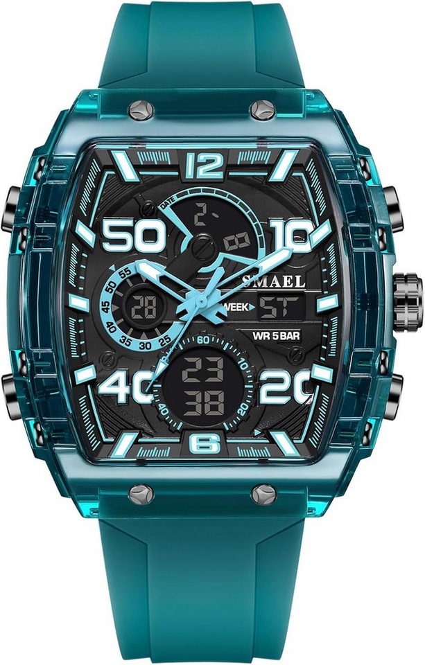 SMAEL Analoge & digitale Chronograph Herrenuhr wasserdicht-Stoppuhrfunktion Watch, Militärische Herren-Sportuhr mit stoßfestem Gehäuse SMAEL Analoge & digitale Chronograph Herrenuhr wasserdicht-Stoppuhrfunktion Watch, Militärische Herren-Sportuhr mit stoßfestem Gehäuse von SMAEL