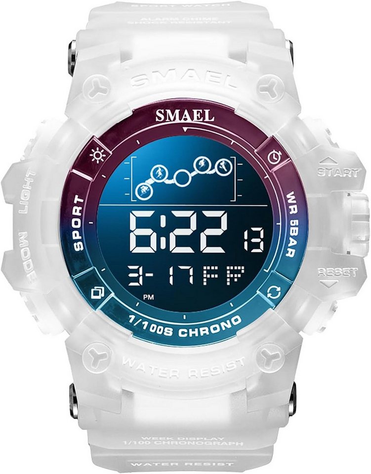 SMAEL Digitalanzeige, LED-Licht, Datum, Alarm, Stoßfestigkeit und Stoppuhr Watch, Großes Zifferblatt LED-Hintergrundbeleuchtung sorgt für klare Anzeige SMAEL Digitalanzeige, LED-Licht, Datum, Alarm, Stoßfestigkeit und Stoppuhr Watch, Großes Zifferblatt LED-Hintergrundbeleuchtung sorgt für klare Anzeige von SMAEL