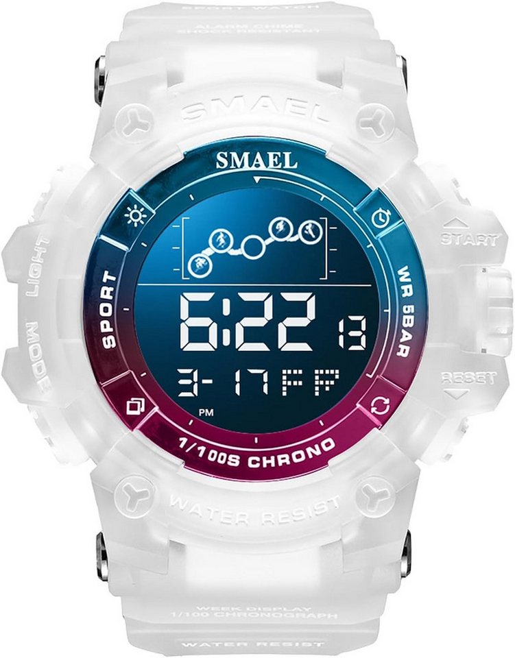 SMAEL Digitalanzeige, LED-Licht, Datum, Alarm, Stoßfestigkeit und Stoppuhr Watch, Großes Zifferblatt LED-Hintergrundbeleuchtung sorgt für klare Anzeige SMAEL Digitalanzeige, LED-Licht, Datum, Alarm, Stoßfestigkeit und Stoppuhr Watch, Großes Zifferblatt LED-Hintergrundbeleuchtung sorgt für klare Anzeige von SMAEL