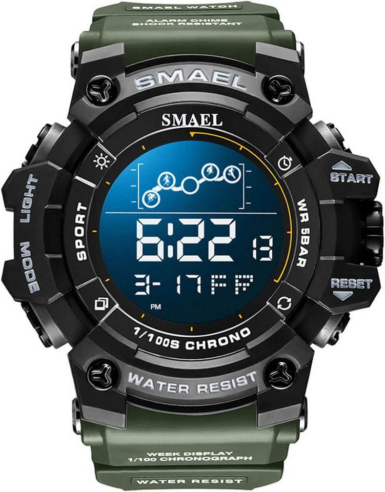 SMAEL Digitale und analoge Herrenuhr mit Dualzeitanzeige-Stoßfeste Sportuhr Watch, Multifunktionale Armbanduhr mit LED-Hintergrundbeleuchtung SMAEL Digitale und analoge Herrenuhr mit Dualzeitanzeige-Stoßfeste Sportuhr Watch, Multifunktionale Armbanduhr mit LED-Hintergrundbeleuchtung von SMAEL