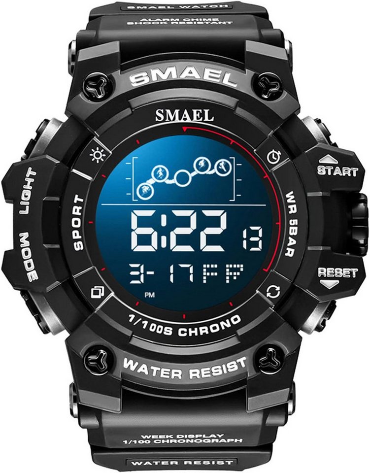 SMAEL Digitale und analoge Herrenuhr mit Dualzeitanzeige-Stoßfeste Sportuhr Watch, Multifunktionale Armbanduhr mit LED-Hintergrundbeleuchtung SMAEL Digitale und analoge Herrenuhr mit Dualzeitanzeige-Stoßfeste Sportuhr Watch, Multifunktionale Armbanduhr mit LED-Hintergrundbeleuchtung von SMAEL