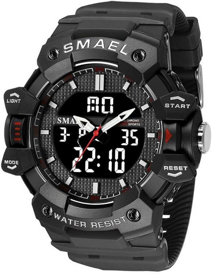 SMAEL Funktionell & robust Stoppuhr,Alarm,Kalender,LED-Licht &Stoßfestigkeit Watch, Wasserresistent 50M Geeignet für Händewaschen, Regen und kalte Duschen von SMAEL