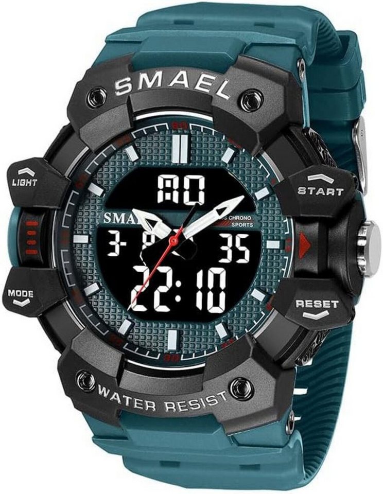 SMAEL Funktionell & robust Stoppuhr,Alarm,Kalender,LED-Licht &Stoßfestigkeit Watch, Wasserresistent 50M Geeignet für Händewaschen, Regen und kalte Duschen von SMAEL