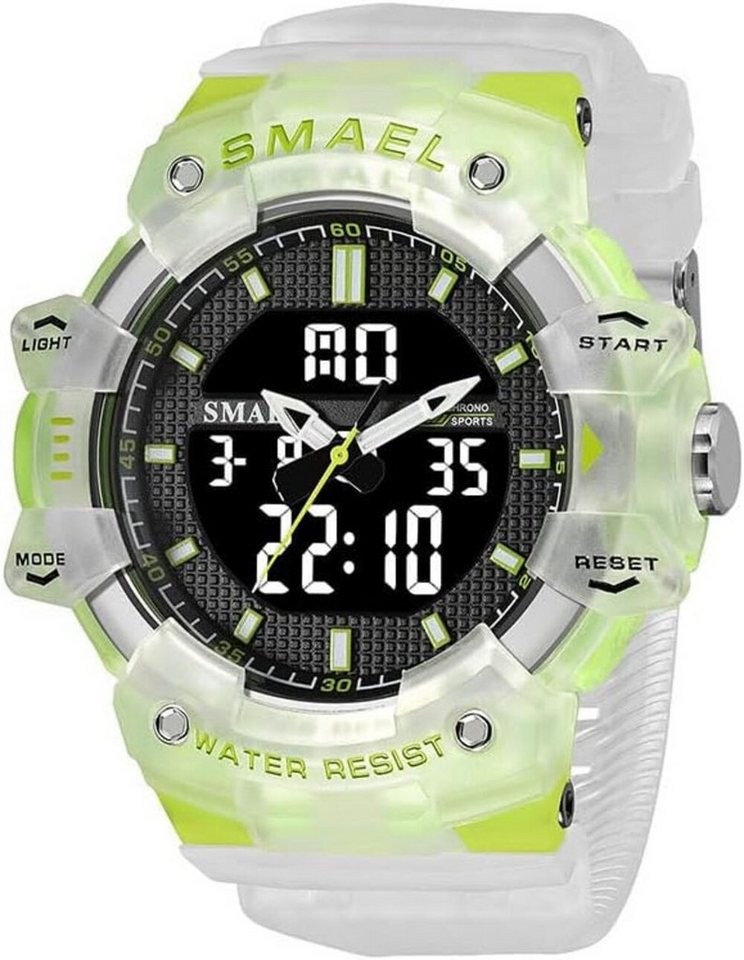 SMAEL Funktionell & robust Stoppuhr,Alarm,Kalender,LED-Licht &Stoßfestigkeit Watch, Wasserresistent 50M Geeignet für Händewaschen, Regen und kalte Duschen von SMAEL