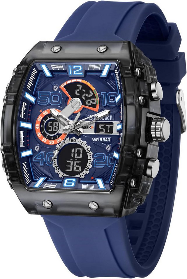 SMAEL Funktionen mit Digitalanzeige, Stoppuhr, Alarm, LED-Licht und Datum Watch, Wasserresistent Schutz Spritzwasser beim Händewaschen oder im Regen SMAEL Funktionen mit Digitalanzeige, Stoppuhr, Alarm, LED-Licht und Datum Watch, Wasserresistent Schutz Spritzwasser beim Händewaschen oder im Regen von SMAEL
