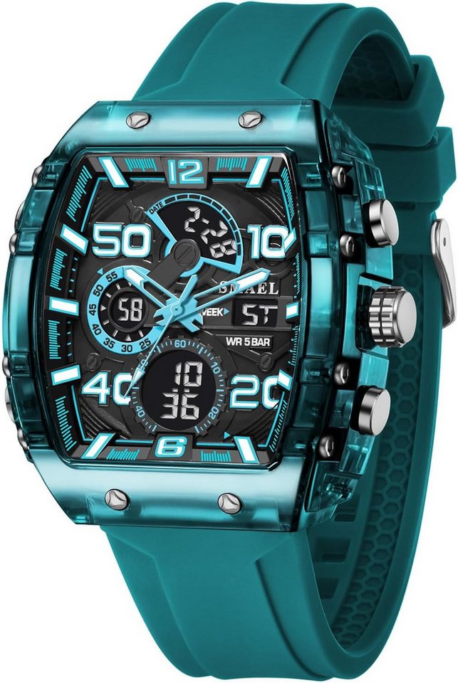 SMAEL Funktionen mit Digitalanzeige, Stoppuhr, Alarm, LED-Licht und Datum Watch, Wasserresistent Schutz Spritzwasser beim Händewaschen oder im Regen SMAEL Funktionen mit Digitalanzeige, Stoppuhr, Alarm, LED-Licht und Datum Watch, Wasserresistent Schutz Spritzwasser beim Händewaschen oder im Regen von SMAEL