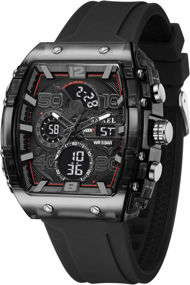 SMAEL Funktionen mit Digitalanzeige, Stoppuhr, Alarm, LED-Licht und Datum Watch, Wasserresistent Schutz Spritzwasser beim Händewaschen oder im Regen SMAEL Funktionen mit Digitalanzeige, Stoppuhr, Alarm, LED-Licht und Datum Watch, Wasserresistent Schutz Spritzwasser beim Händewaschen oder im Regen von SMAEL