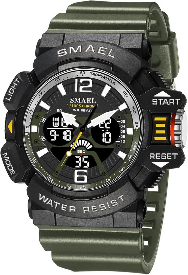 SMAEL Herren Digital Analog Armbanduhr mit LED Licht- Militäruhr für Outdoor Watch, Digitaluhr für Männer mit Alarm und LED Beleuchtung SMAEL Herren Digital Analog Armbanduhr mit LED Licht- Militäruhr für Outdoor Watch, Digitaluhr für Männer mit Alarm und LED Beleuchtung von SMAEL