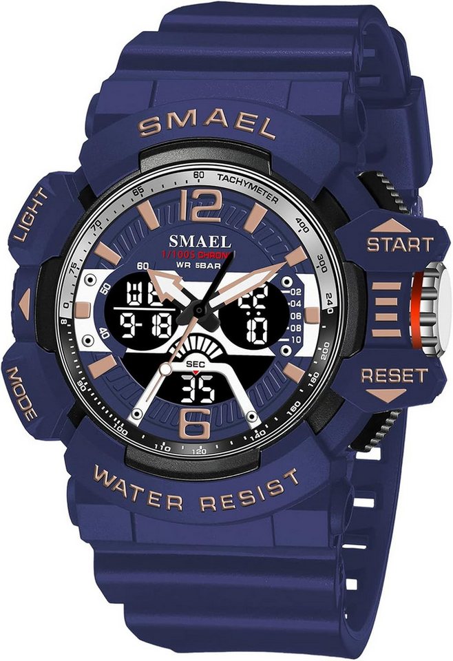 SMAEL Herren Digital Analog Armbanduhr mit LED Licht- Militäruhr für Outdoor Watch, Digitaluhr für Männer mit Alarm und LED Beleuchtung SMAEL Herren Digital Analog Armbanduhr mit LED Licht- Militäruhr für Outdoor Watch, Digitaluhr für Männer mit Alarm und LED Beleuchtung von SMAEL