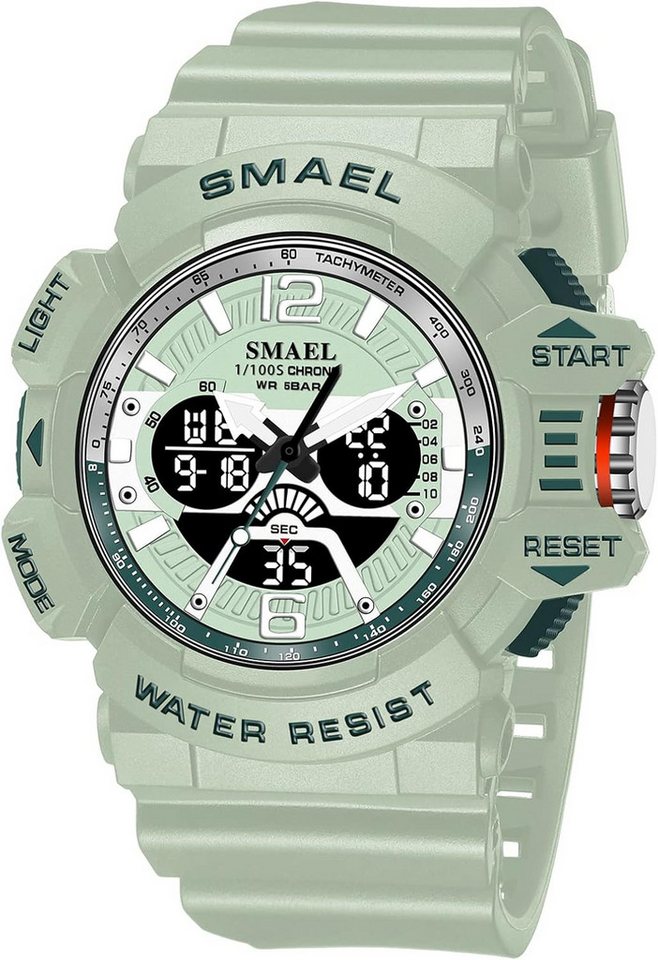 SMAEL Herren Digital Analog Armbanduhr mit LED Licht- Militäruhr für Outdoor Watch, Digitaluhr für Männer mit Alarm und LED Beleuchtung SMAEL Herren Digital Analog Armbanduhr mit LED Licht- Militäruhr für Outdoor Watch, Digitaluhr für Männer mit Alarm und LED Beleuchtung von SMAEL