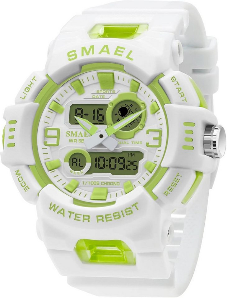 SMAEL Integrierte Stoppuhr, Alarm, Dualzeit, Kalender mit Datum & Wochentag Watch, 50 m wasserdicht Schutz Regen, Händewaschen, Spritzwasser und Schweiß SMAEL Integrierte Stoppuhr, Alarm, Dualzeit, Kalender mit Datum & Wochentag Watch, 50 m wasserdicht Schutz Regen, Händewaschen, Spritzwasser und Schweiß von SMAEL