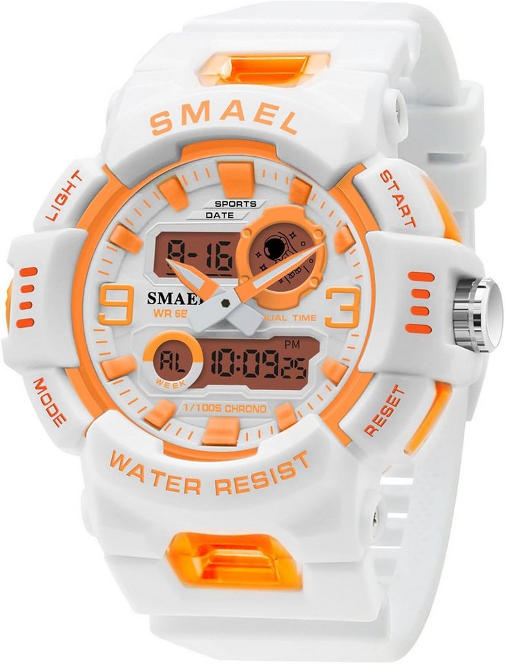 SMAEL Integrierte Stoppuhr, Alarm, Dualzeit, Kalender mit Datum & Wochentag Watch, 50 m wasserdicht Schutz Regen, Händewaschen, Spritzwasser und Schweiß SMAEL Integrierte Stoppuhr, Alarm, Dualzeit, Kalender mit Datum & Wochentag Watch, 50 m wasserdicht Schutz Regen, Händewaschen, Spritzwasser und Schweiß von SMAEL