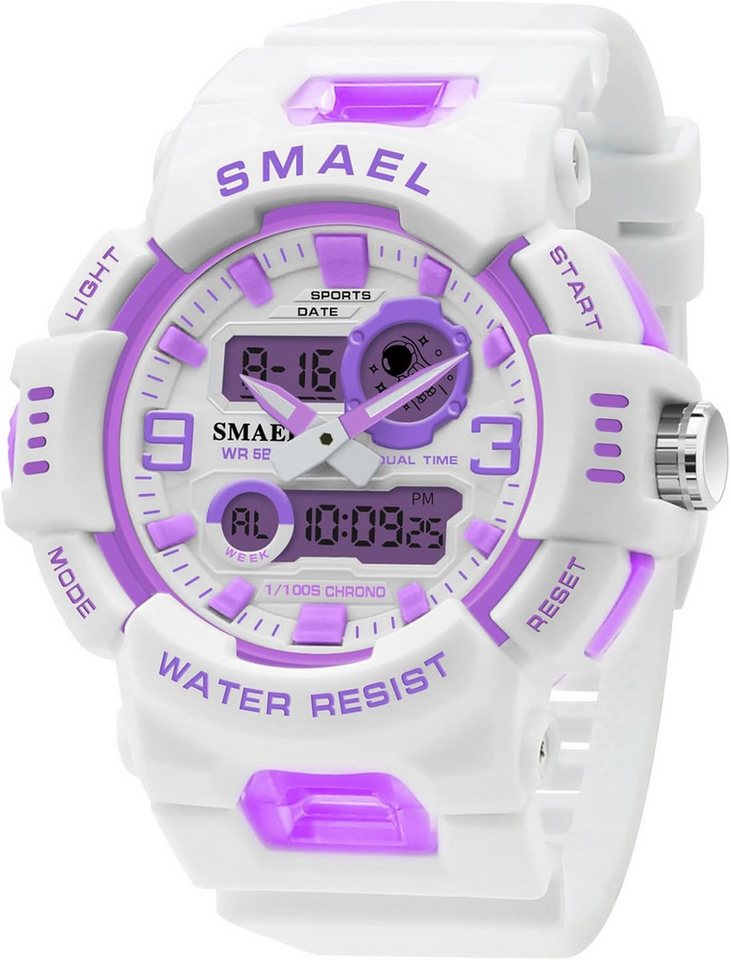 SMAEL Integrierte Stoppuhr, Alarm, Dualzeit, Kalender mit Datum & Wochentag Watch, 50 m wasserdicht Schutz Regen, Händewaschen, Spritzwasser und Schweiß SMAEL Integrierte Stoppuhr, Alarm, Dualzeit, Kalender mit Datum & Wochentag Watch, 50 m wasserdicht Schutz Regen, Händewaschen, Spritzwasser und Schweiß von SMAEL