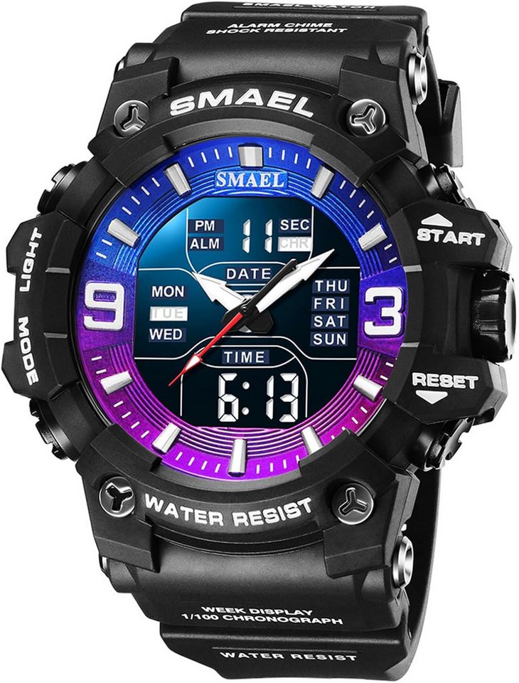 SMAEL Militärische Sportuhr für Männer wasserdicht 5 ATM-Digitale Armbanduhr Watch, Sportliche Digitaluhr mit großem Zifferblatt & Hintergrundbeleuchtung SMAEL Militärische Sportuhr für Männer wasserdicht 5 ATM-Digitale Armbanduhr Watch, Sportliche Digitaluhr mit großem Zifferblatt & Hintergrundbeleuchtung von SMAEL