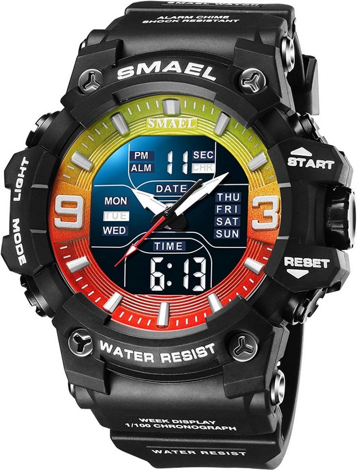SMAEL Militärische Sportuhr für Männer wasserdicht 5 ATM-Digitale Armbanduhr Watch, Sportliche Digitaluhr mit großem Zifferblatt & Hintergrundbeleuchtung SMAEL Militärische Sportuhr für Männer wasserdicht 5 ATM-Digitale Armbanduhr Watch, Sportliche Digitaluhr mit großem Zifferblatt & Hintergrundbeleuchtung von SMAEL