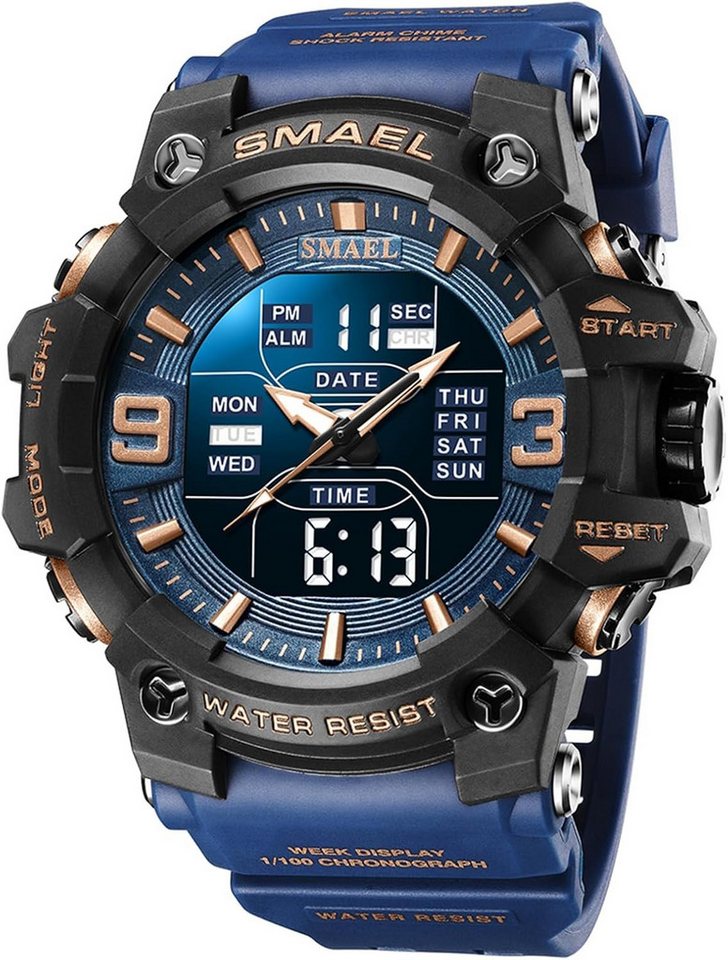 SMAEL Militärische Sportuhr für Männer wasserdicht 5 ATM-Digitale Armbanduhr Watch, Sportliche Digitaluhr mit großem Zifferblatt & Hintergrundbeleuchtung SMAEL Militärische Sportuhr für Männer wasserdicht 5 ATM-Digitale Armbanduhr Watch, Sportliche Digitaluhr mit großem Zifferblatt & Hintergrundbeleuchtung von SMAEL