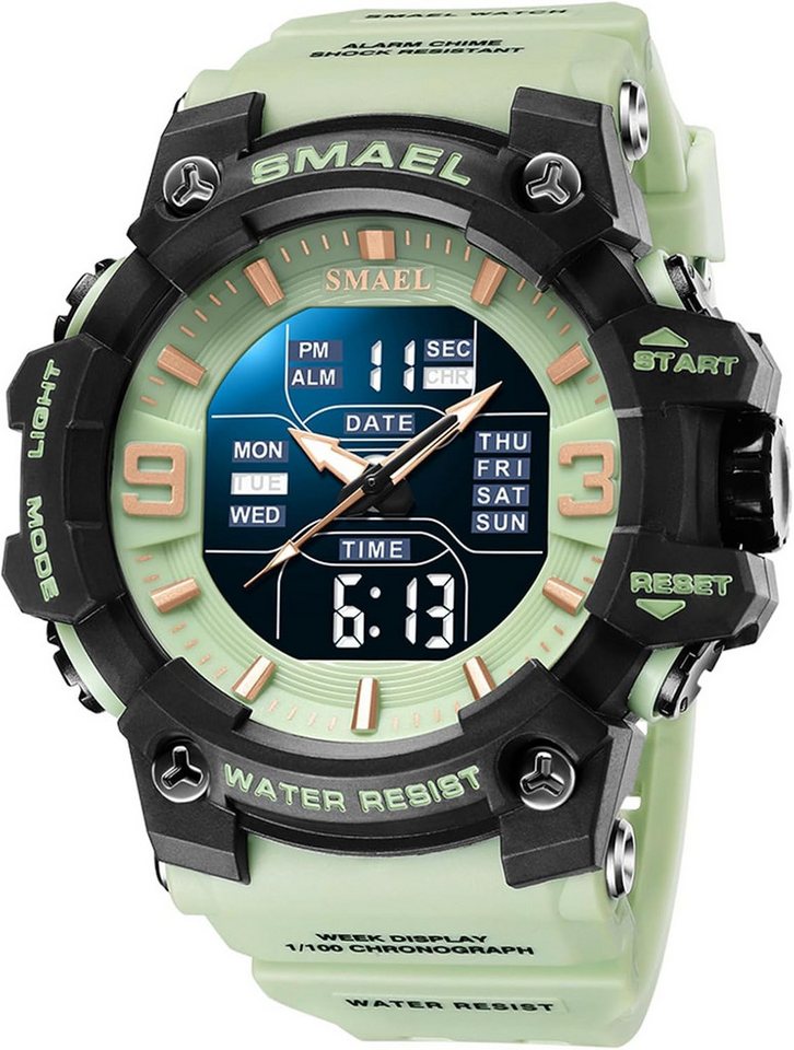 SMAEL Militärische Sportuhr für Männer wasserdicht 5 ATM-Digitale Armbanduhr Watch, Sportliche Digitaluhr mit großem Zifferblatt & Hintergrundbeleuchtung SMAEL Militärische Sportuhr für Männer wasserdicht 5 ATM-Digitale Armbanduhr Watch, Sportliche Digitaluhr mit großem Zifferblatt & Hintergrundbeleuchtung von SMAEL