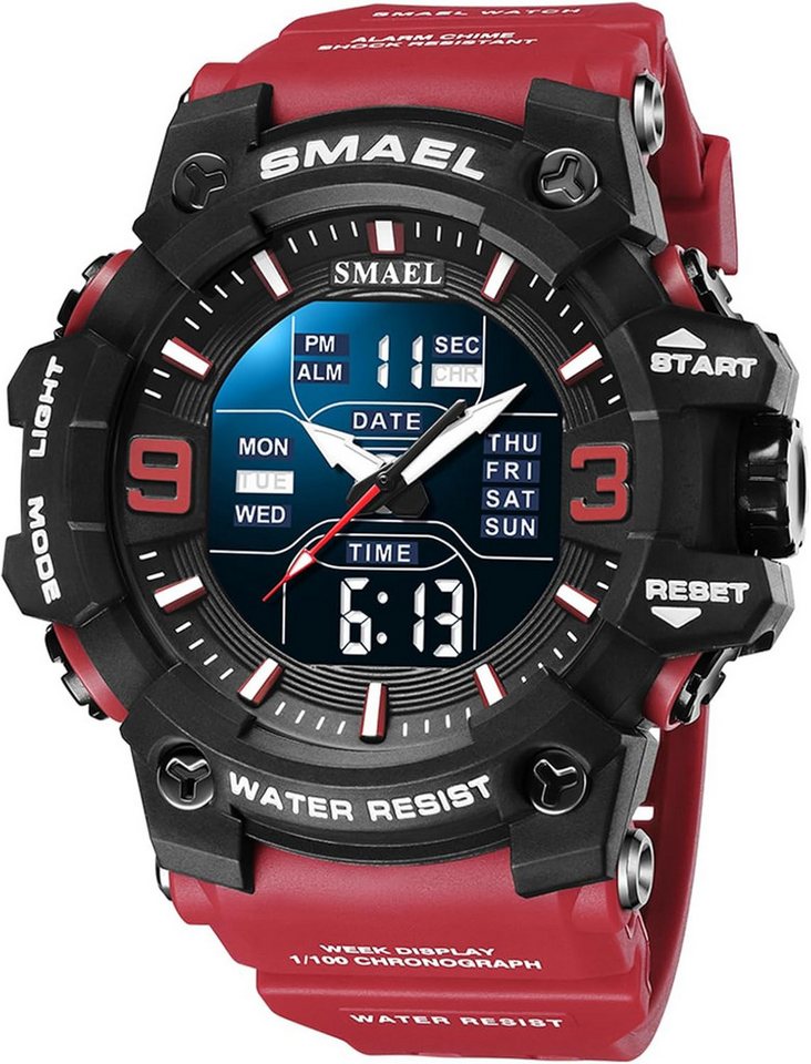 SMAEL Militärische Sportuhr für Männer wasserdicht 5 ATM-Digitale Armbanduhr Watch, Sportliche Digitaluhr mit großem Zifferblatt & Hintergrundbeleuchtung SMAEL Militärische Sportuhr für Männer wasserdicht 5 ATM-Digitale Armbanduhr Watch, Sportliche Digitaluhr mit großem Zifferblatt & Hintergrundbeleuchtung von SMAEL