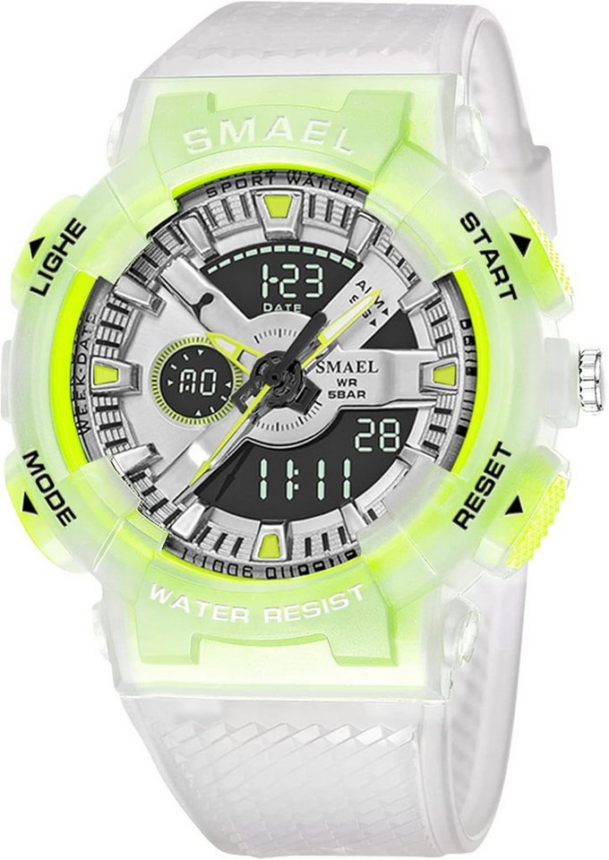 SMAEL Mit Datum, Woche,Stoppuhr, Alarm,LED-Licht,12/24h-Anzeige & Zeitansage Watch, Wasserdicht bis 5ATM Ideal zum Schwimmen und Duschen mit kaltem Wasser von SMAEL