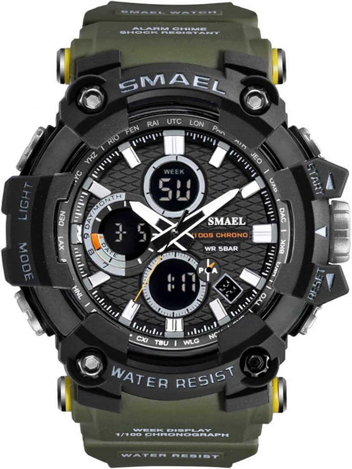 SMAEL Mit Stoppuhr, Alarm, Dualzeit, Kalender, LED-Licht und 12/24h-Anzeige Watch, Ideal für Schwimmen, Fitness, Fußball, Basketball, Wandern, Angeln SMAEL Mit Stoppuhr, Alarm, Dualzeit, Kalender, LED-Licht und 12/24h-Anzeige Watch, Ideal für Schwimmen, Fitness, Fußball, Basketball, Wandern, Angeln von SMAEL