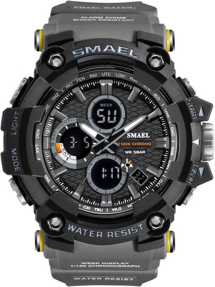 SMAEL Mit Stoppuhr, Alarm, Dualzeit, Kalender, LED-Licht und 12/24h-Anzeige Watch, Ideal für Schwimmen, Fitness, Fußball, Basketball, Wandern, Angeln SMAEL Mit Stoppuhr, Alarm, Dualzeit, Kalender, LED-Licht und 12/24h-Anzeige Watch, Ideal für Schwimmen, Fitness, Fußball, Basketball, Wandern, Angeln von SMAEL