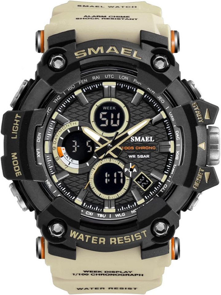 SMAEL Mit Stoppuhr, Alarm, Dualzeit, Kalender, LED-Licht und 12/24h-Anzeige Watch, Ideal für Schwimmen, Fitness, Fußball, Basketball, Wandern, Angeln SMAEL Mit Stoppuhr, Alarm, Dualzeit, Kalender, LED-Licht und 12/24h-Anzeige Watch, Ideal für Schwimmen, Fitness, Fußball, Basketball, Wandern, Angeln von SMAEL