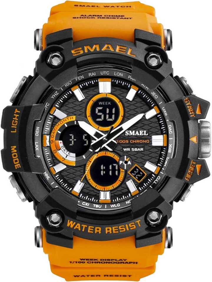 SMAEL Mit Stoppuhr, Alarm, Dualzeit, Kalender, LED-Licht und 12/24h-Anzeige Watch, Ideal für Schwimmen, Fitness, Fußball, Basketball, Wandern, Angeln SMAEL Mit Stoppuhr, Alarm, Dualzeit, Kalender, LED-Licht und 12/24h-Anzeige Watch, Ideal für Schwimmen, Fitness, Fußball, Basketball, Wandern, Angeln von SMAEL