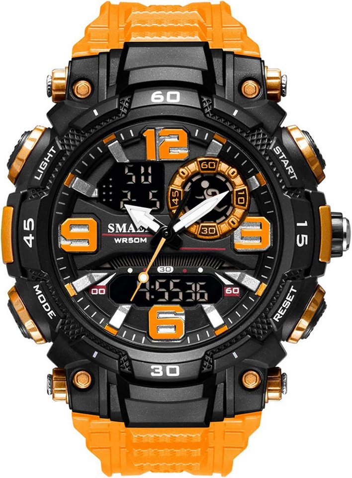 SMAEL Multifunktional Datum, Wochentag, Stoppuhr, LED-Licht, 12/24-Format Watch, Wasserfest bis 50 m – Geeignet für Händewaschen, Regen und Schwimmen SMAEL Multifunktional Datum, Wochentag, Stoppuhr, LED-Licht, 12/24-Format Watch, Wasserfest bis 50 m – Geeignet für Händewaschen, Regen und Schwimmen von SMAEL